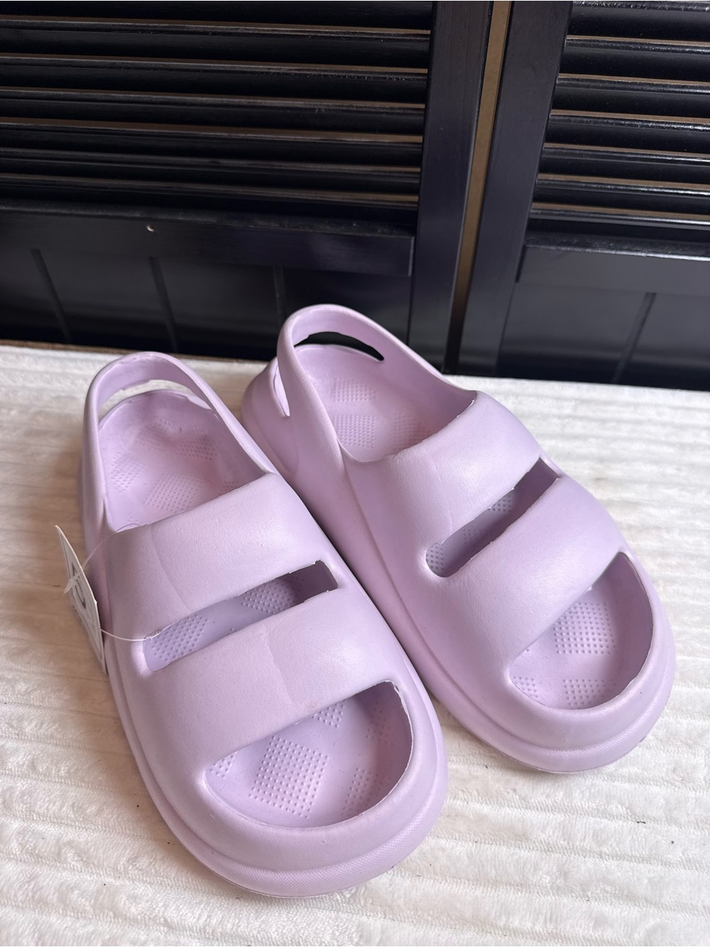 Chunky Lavender Slide Sandals